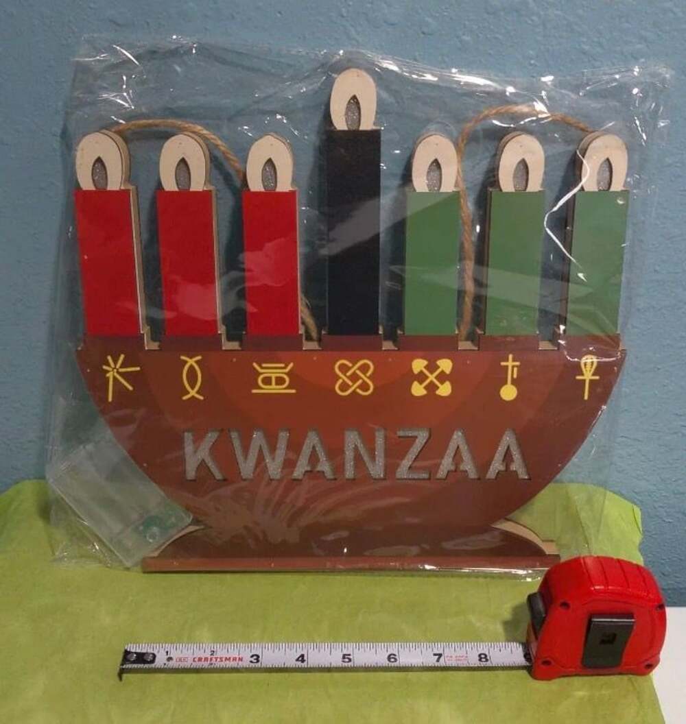 Kwanzaa Kinara LED Lighted Wooden Decoration
